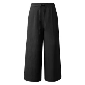 Women's Pleated Crepe Culotte Style Trousers QS image-0