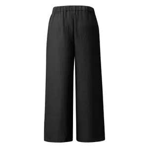 Women's Pleated Crepe Culotte Style Trousers QS image-1