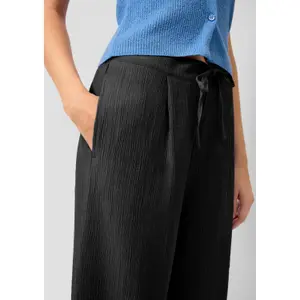 Women's Pleated Crepe Culotte Style Trousers QS image-3