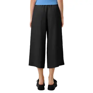 Women's Pleated Crepe Culotte Style Trousers QS image-5
