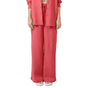 Wide Lightweight Chiffon Trouser with Elasticated Waist Women QS image-2