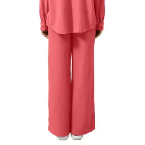 Wide Lightweight Chiffon Trouser with Elasticated Waist Women QS image-5