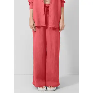 Wide Lightweight Chiffon Trouser with Elasticated Waist Women QS image-6