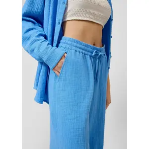 Wide Lightweight Chiffon Trouser with Elasticated Waist Women QS image-3