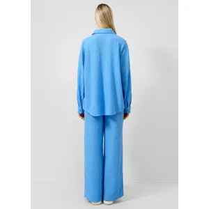 Wide Lightweight Chiffon Trouser with Elasticated Waist Women QS image-4