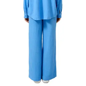 Wide Lightweight Chiffon Trouser with Elasticated Waist Women QS image-5