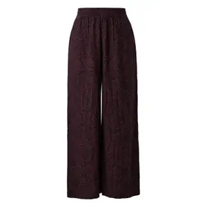 Fluid Printed Wide Leg Viscose Blend Trousers Women QS image-0
