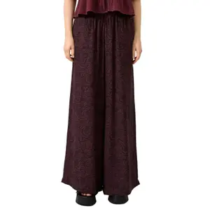 Fluid Printed Wide Leg Viscose Blend Trousers Women QS image-2