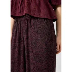 Fluid Printed Wide Leg Viscose Blend Trousers Women QS image-3