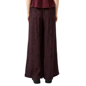 Fluid Printed Wide Leg Viscose Blend Trousers Women QS image-5