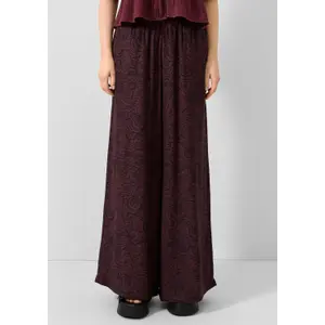 Fluid Printed Wide Leg Viscose Blend Trousers Women QS image-6