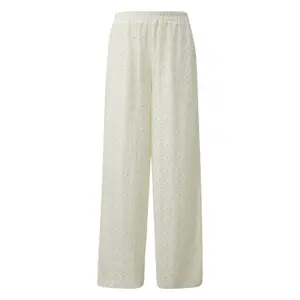 Lace Effect Trousers Women QS image-0
