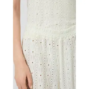 Lace Effect Trousers Women QS image-3