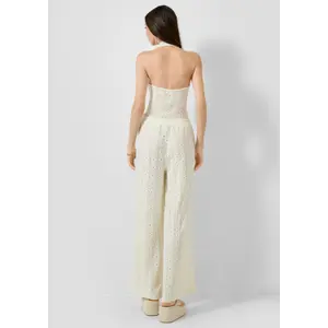 Lace Effect Trousers Women QS image-4