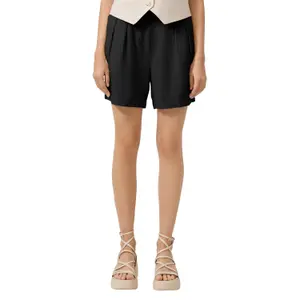 Linen Pleat Shorts Women QS image-2
