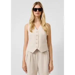 Women's Linen Blend Gilet QS image-6