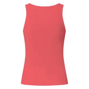 Camiseta de tirantes acanalada con estampado delantero mujer QS image-1