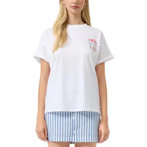 T-shirt oversize z nadrukiem z tyłu damski QS image-2