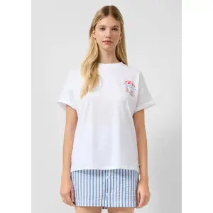 T-shirt oversize z nadrukiem z tyłu damski QS image-6
