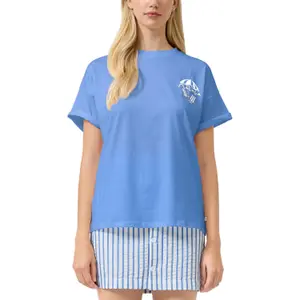 T-shirt oversize z nadrukiem z tyłu damski QS image-2