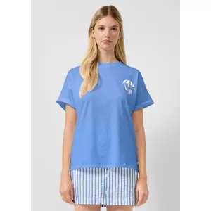 T-shirt oversize z nadrukiem z tyłu damski QS image-6