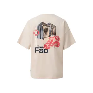 T-shirt oversize z nadrukiem z tyłu damski QS image-1