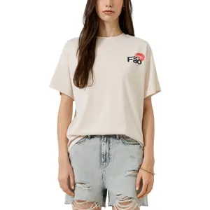 T-shirt oversize z nadrukiem z tyłu damski QS image-2