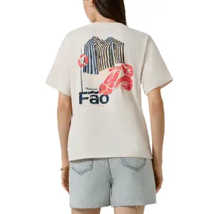 T-shirt oversize z nadrukiem z tyłu damski QS image-5