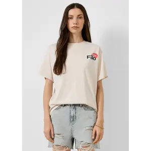 T-shirt oversize z nadrukiem z tyłu damski QS image-6