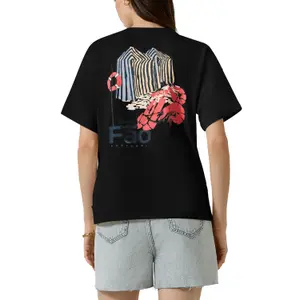 T-shirt oversize z nadrukiem z tyłu damski QS image-5