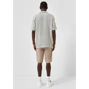 Striped Crochet Texture Knit Shirt QS image-4