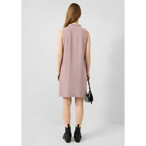 Viscose Blend Dress with Neck Tie Women QS image-4