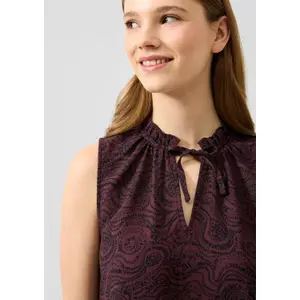 Viscose Blend Dress with Neck Tie Women QS image-3