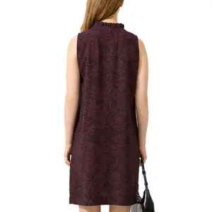 Viscose Blend Dress with Neck Tie Women QS image-5