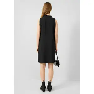 Viscose Blend Dress with Neck Tie Women QS image-4