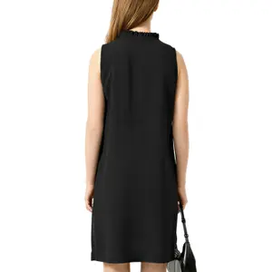 Viscose Blend Dress with Neck Tie Women QS image-5