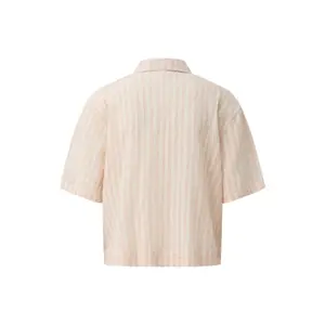 Striped Buttoned Blouse Women QS Loose Fit image-1