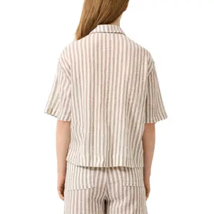 Striped Buttoned Blouse Women QS Loose Fit image-5