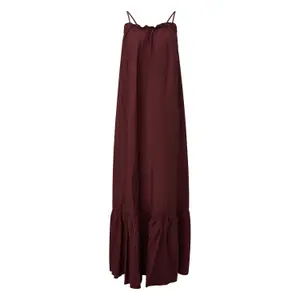 Long Fluid Dress with Ruffle Hem Women QS image-0