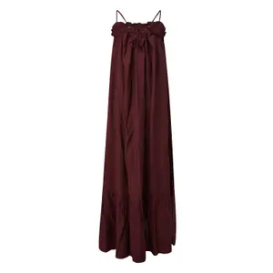 Long Fluid Dress with Ruffle Hem Women QS image-1