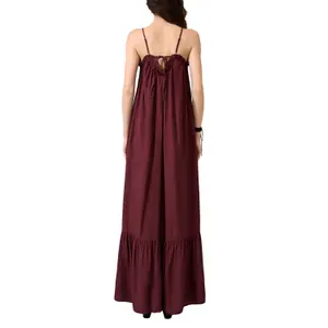 Long Fluid Dress with Ruffle Hem Women QS image-5