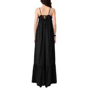 Long Fluid Dress with Ruffle Hem Women QS image-5
