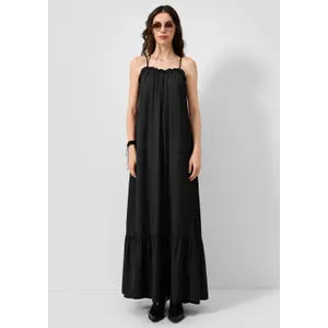 Long Fluid Dress with Ruffle Hem Women QS image-6