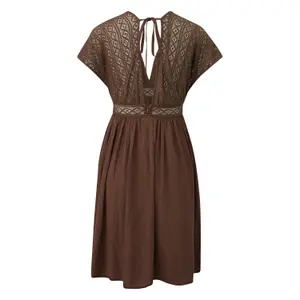 Mid-Length Deep V-Neck Dress for Women QS image-1