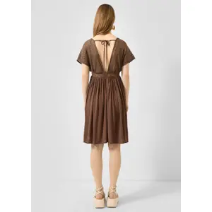 Mid-Length Deep V-Neck Dress for Women QS image-4