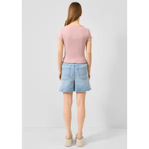 High waisted denim shorts for women QS image-4