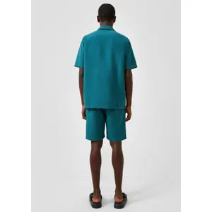 Casual Textured Cotton Shirt with Collar QS image-4