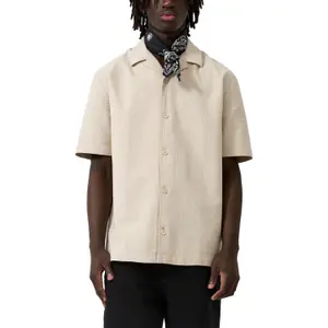 Textured Cotton Shirt with Collar QS image-2