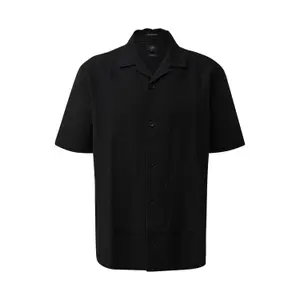 Textured Cotton Shirt with Button Placket and Collar QS image-0