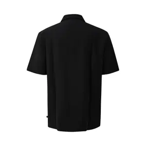 Textured Cotton Shirt with Button Placket and Collar QS image-1